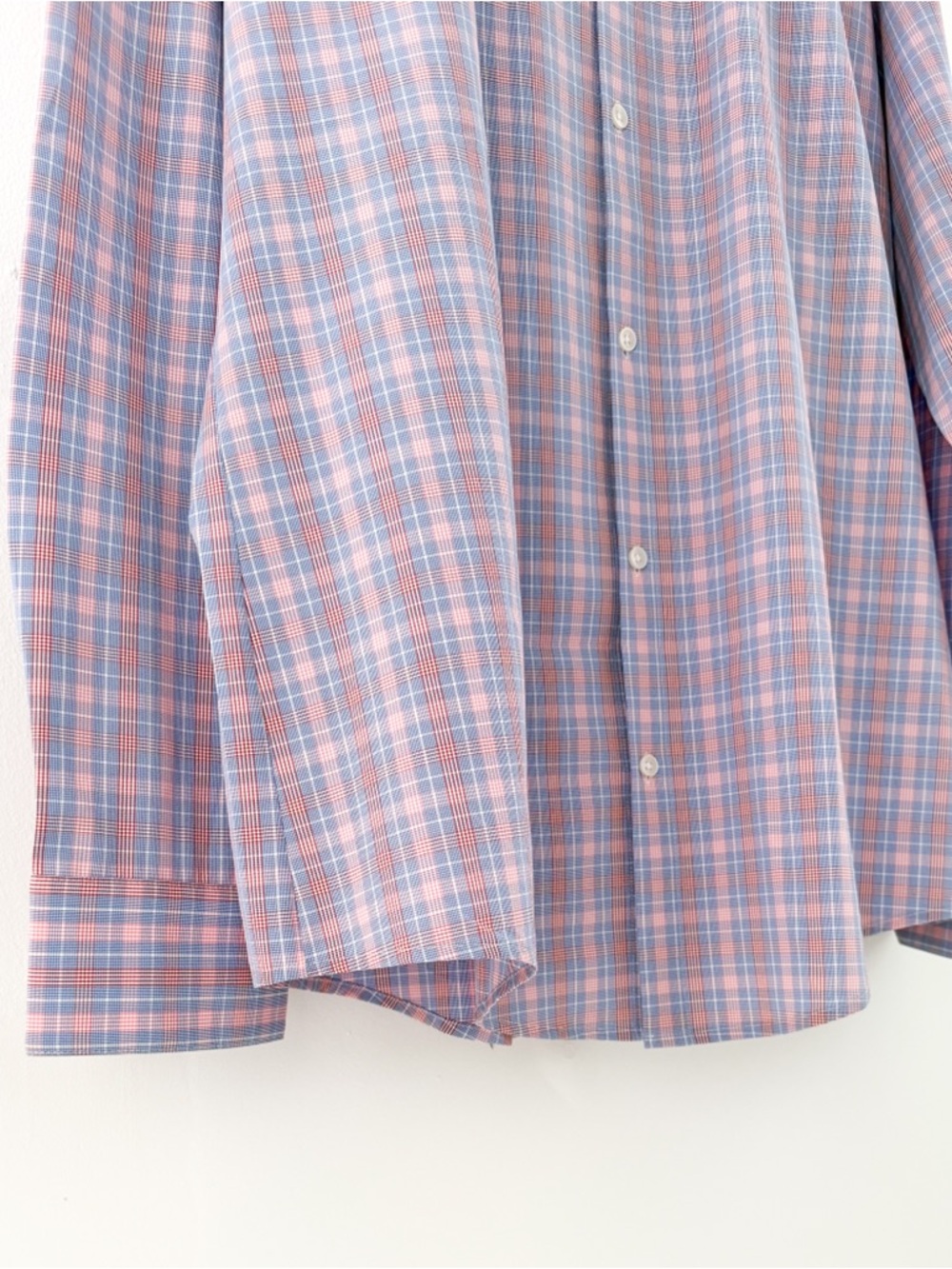 New Mizzen + Main Trim Leeward  Button Down Shirt Plaid Light XXL White Men's - Picture 11 of 12